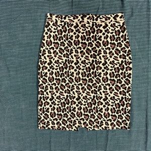 Anthropologie Maeve Leopard Print Zipper Skirt Size M